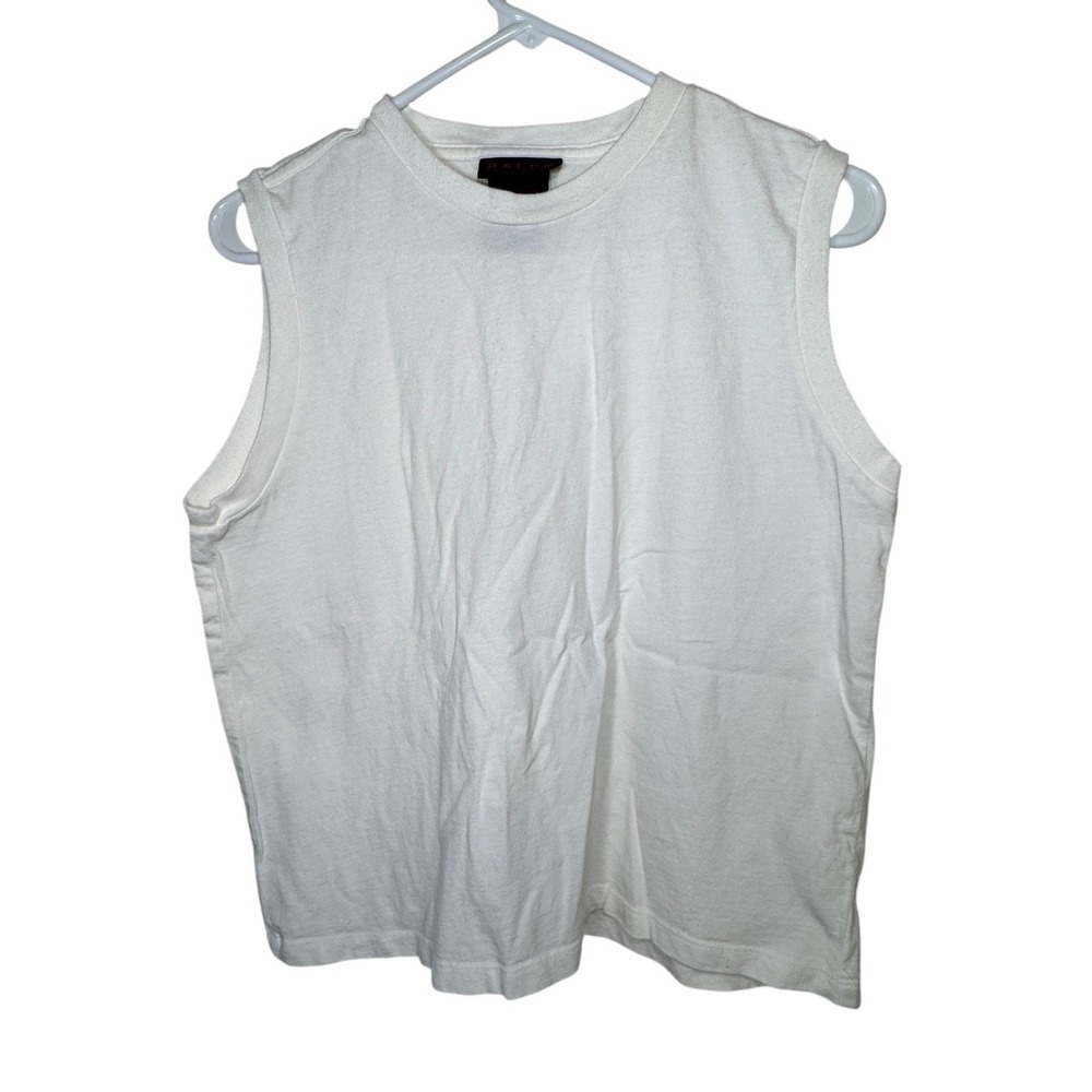 Ralph Lauren White Sleeveless Muscle Tee Shirt Womens Large  Cotton Vintage Y2K